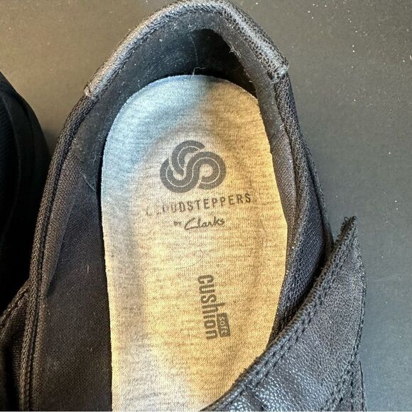 Cloudsteppers By Clark’s Black Vegan Leather Mary Jane Shoes Size 8.5 - Picture 3 of 7